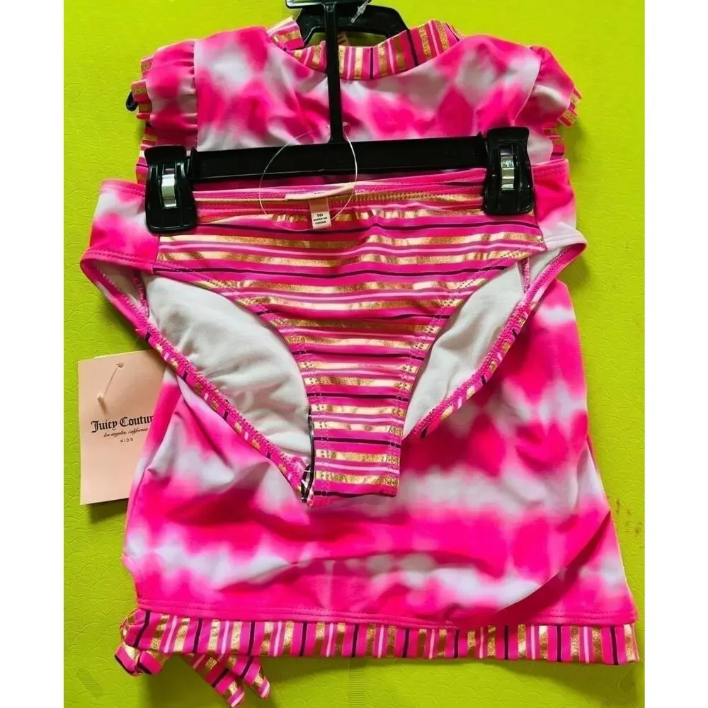 NWT❤️Juicy Couture Girls Tankini Swim Set sz12